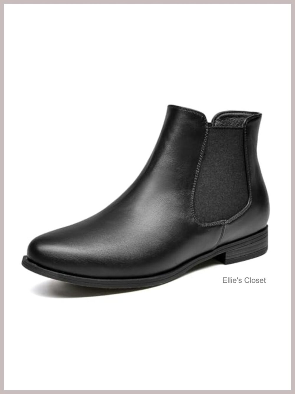 Faux Suede & PU Leather Slip On Ankle Bootie Low Heel Chelsea Boot